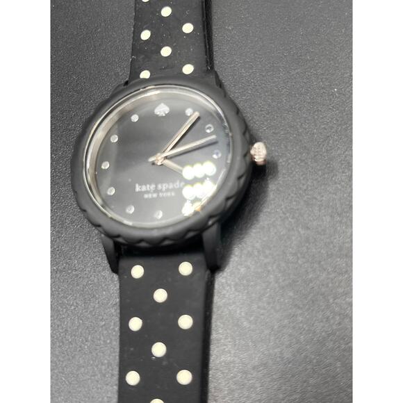 Kate Spade Morningside Black Dot Silicone Sporty Watch Style No. KSW1654 - Picture 4 of 8